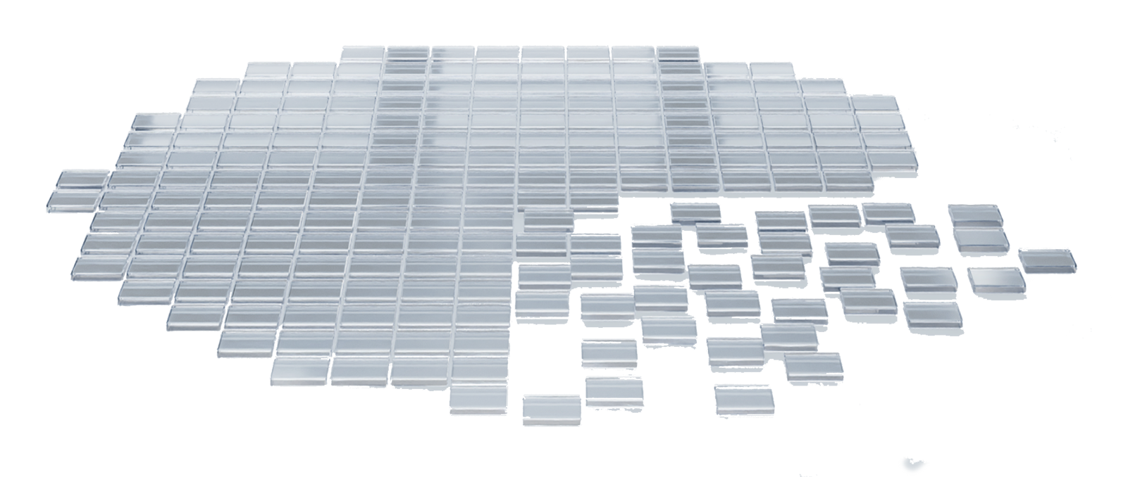 A render of three white cylindrical columns, against a warm creme background